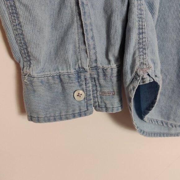 Outfitters Exclusive Designed Men's Denim Shirt Size L Blue Cotton Casual Daily - Picture 4 of 9